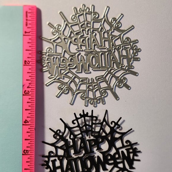 #303 Happy Halloween with Spider Web Die Cardmaking Scrapbooking - Picture 5 of 6